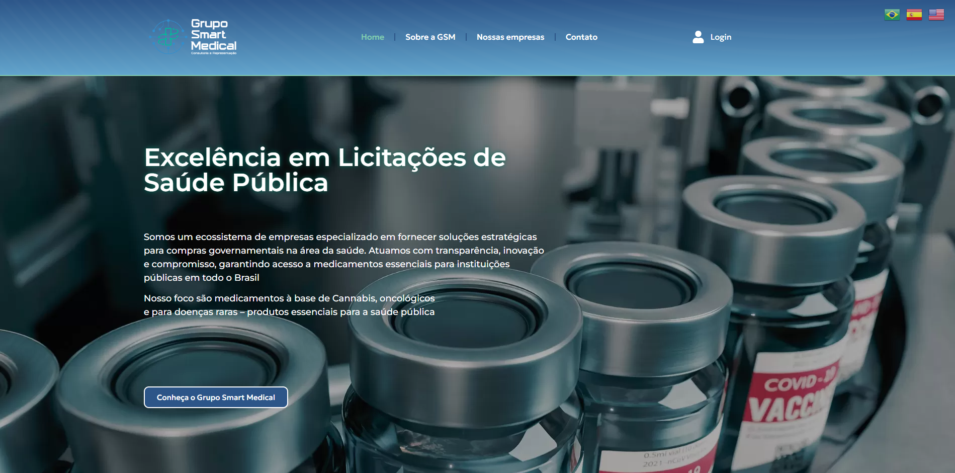 Grupo Smart Medical — Site para licitações em saúde pública desenvolvido pela Finish Web